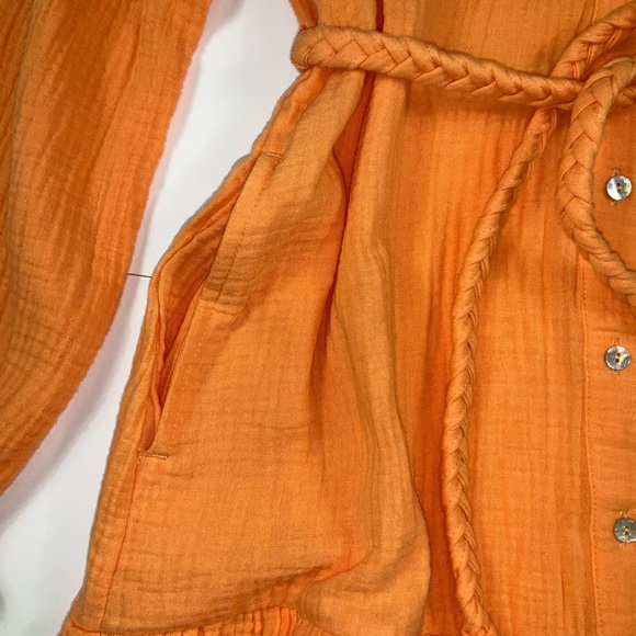 Magaschoni 100% Organic Cotton Mandarin Collar From Button XS Dress - Picture 3 of 13